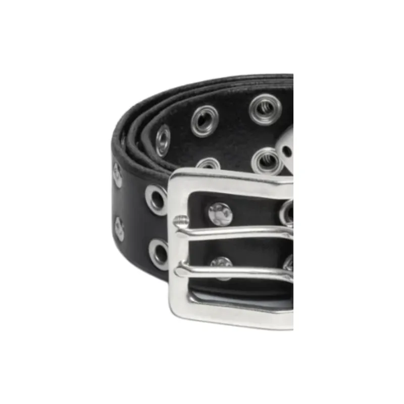 OUR LEGACY Leather, Metal Leather Belts Unisex Black 5CM-2