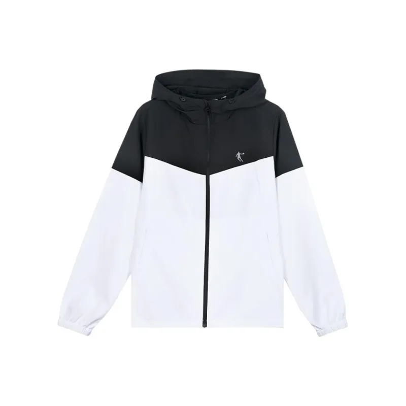 QIAODAN Trench Coat Women's Black/Jordan White-0