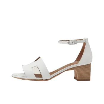 HERMES Encens One Strap Sandals 5cm Women's White
