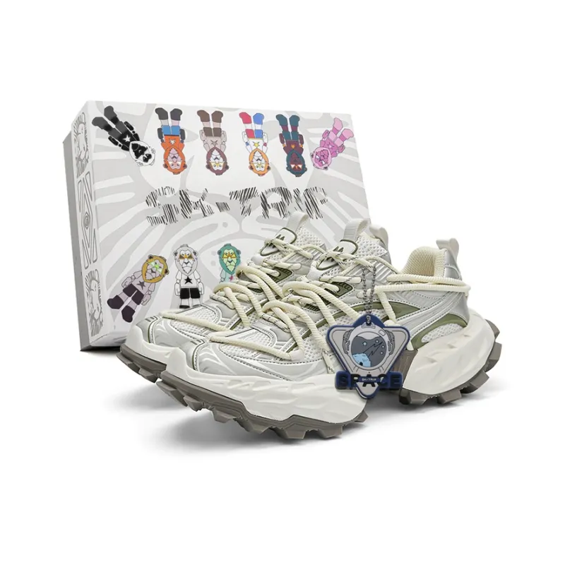 SK.TRIP Cushioning, Abrasion Resistant, Breathable, Coverage, Support Low Top Chunky Sneakers Unisex Box-6