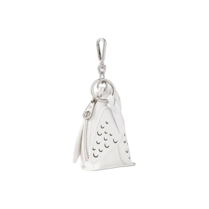 Mulberry Leather Keychains Men's White-1