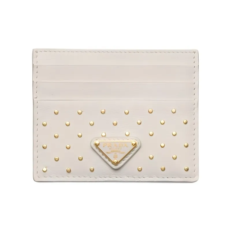 PRADA Leather Card Holder Women's White-0