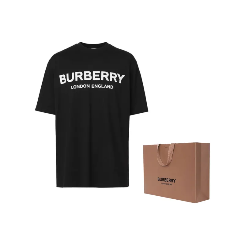 Burberry Men Logo Print T-shirt Black-9