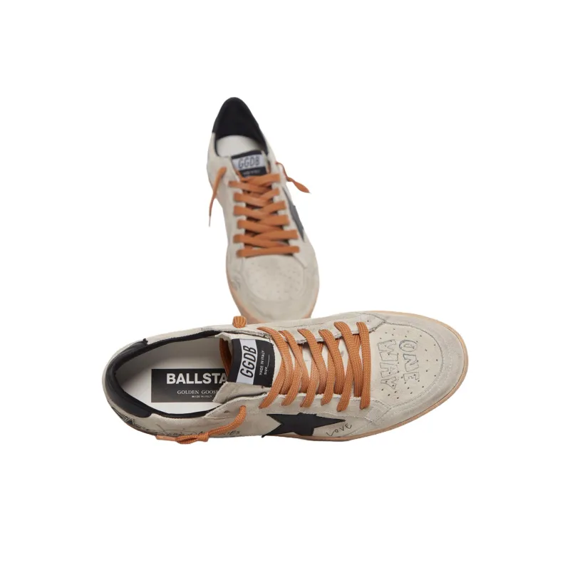 Golden Goose Ball Star Low Top Skateboard Shoes Men's Gray Black-2