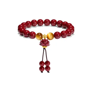 PUTUOSHANWENCHUANG Synthetic/Artificial Cinnabar Bracelets Unisex