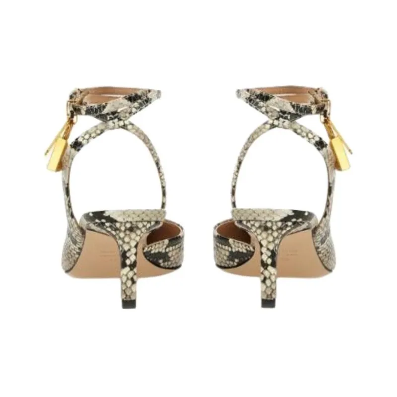 TF Python Slim Heel High Heels Women's Umber-4