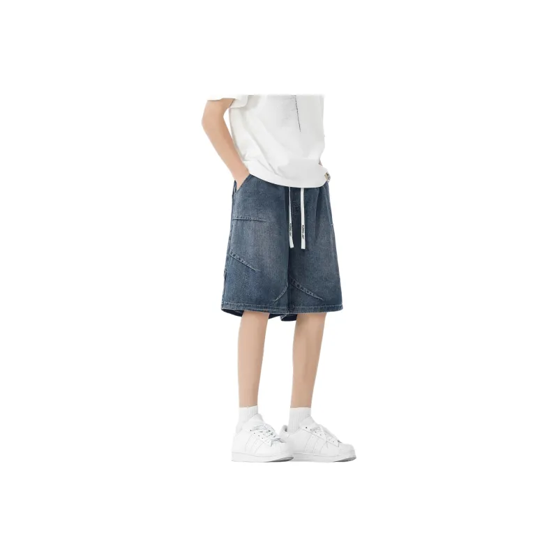 WARNING LIGHT Denim Shorts Unisex-10