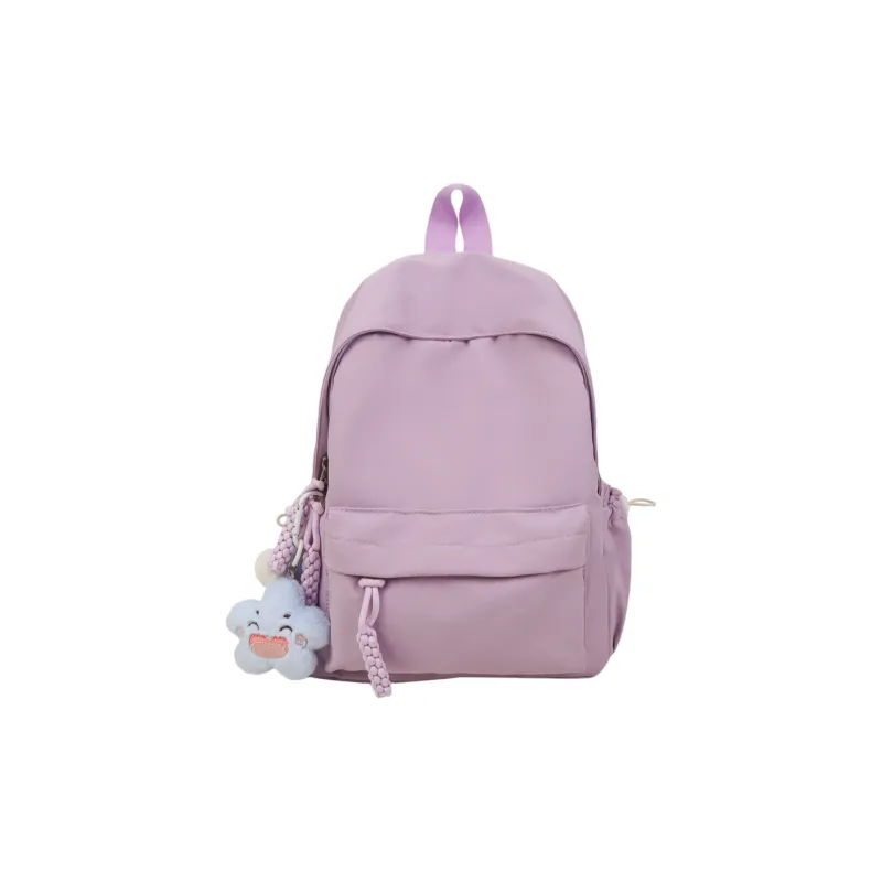 Yalu Nylon Backpack Unisex Black/Ecru/Green/Blue/Pink/Gray/Purple-25