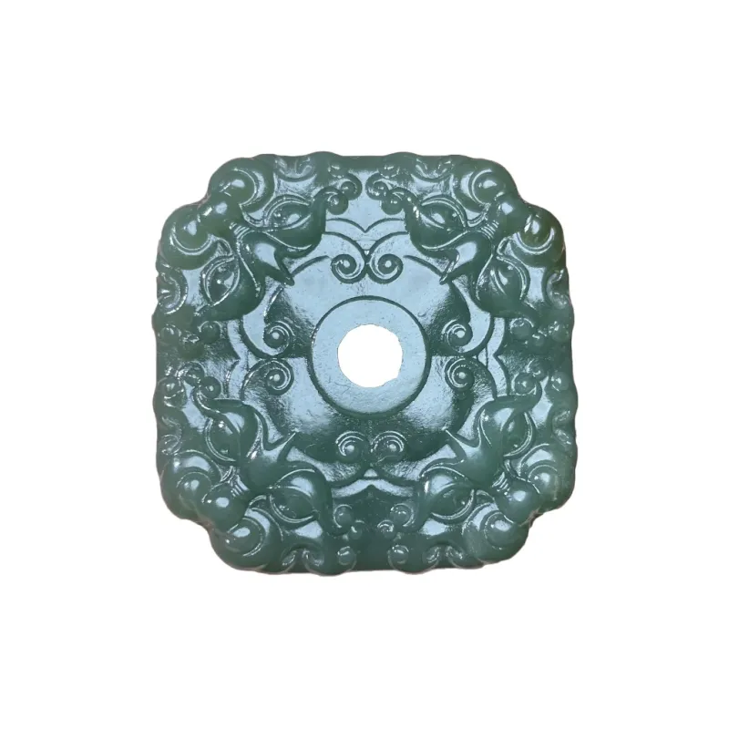 BUDOUXIAOAI Hetian Jade Pendants Green Jade Unisex-0