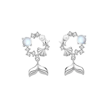 Zocai S999 Fine Silver Stud Earrings Women's