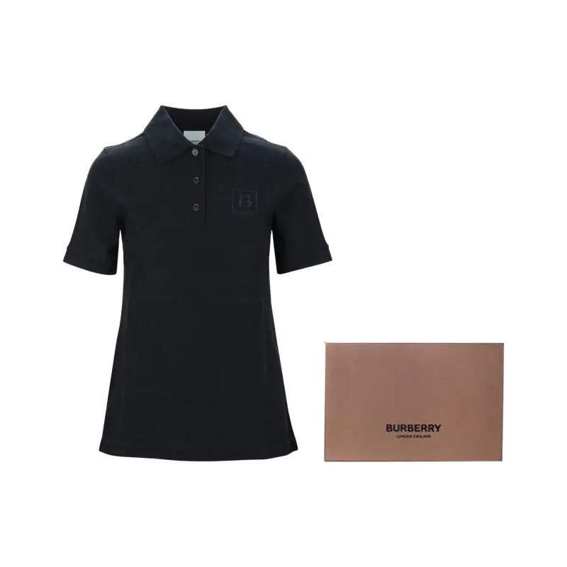 Burberry Logo B Polo Shirt Black-2