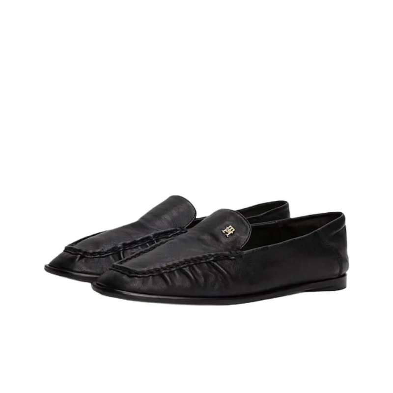 Tommy Hilfiger TH Monogram Loafers 1cm Women's Black-2