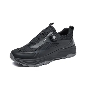 TELENT Cushioning Coverage Slip Resistant Low Top Casual Racing Running Shoes Men's Black