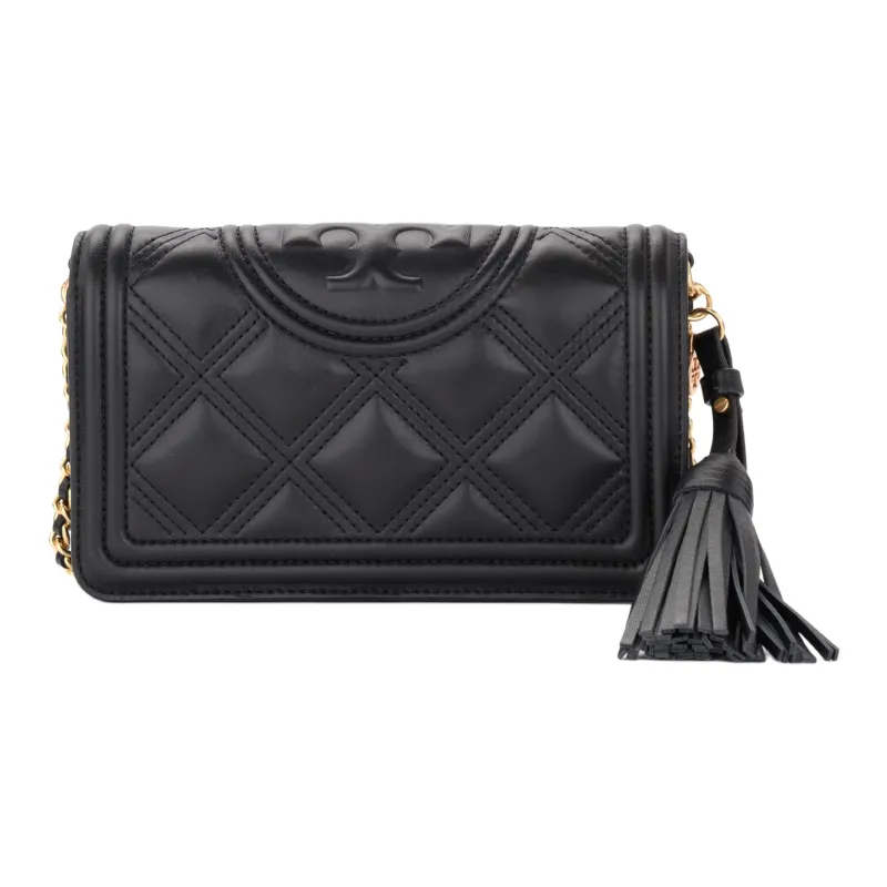 TORY BURCH Fleming Sheepskin Shoulder Bag, Crossbody Bag Trumpets Women's Black-2