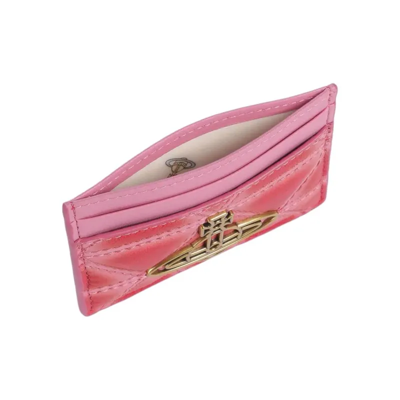 Vivienne Westwood Lambskin Card Holder Women's Pink-2