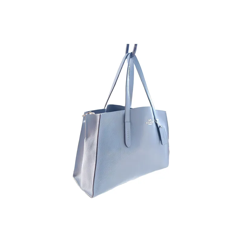 COACH Charlie Cow Leather Crossbody Bag, Shoulder Bag, Crossbody Tote Handbag Women's Slate Blue-1