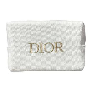 DIOR Minimalist Modern Classic Print Denim Fabric White Makeup Bags Portable 18*9*11cm