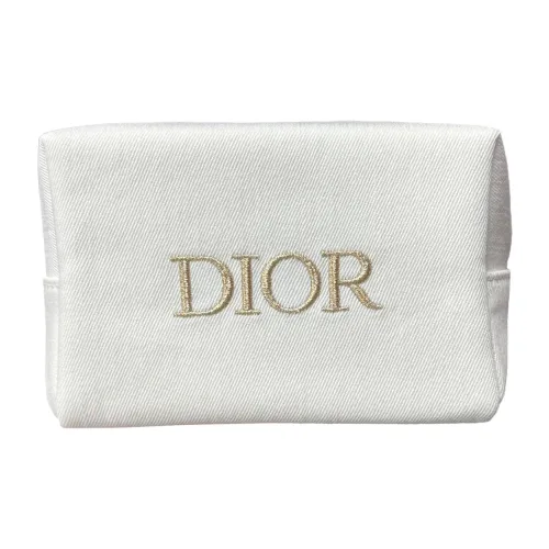 DIOR Minimalist Modern Classic Print Denim Fabric White Makeup Bags Portable 18*9*11cm