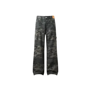 Jeep Casual Pants Unisex Green Camouflage