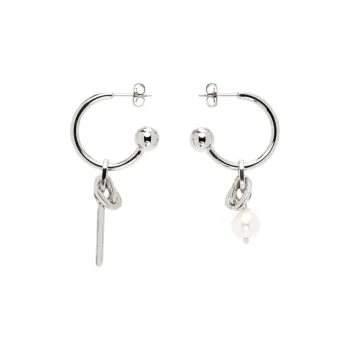 JUSTINE CLENQUET 24K Gold Plated Earrings Men's Silver