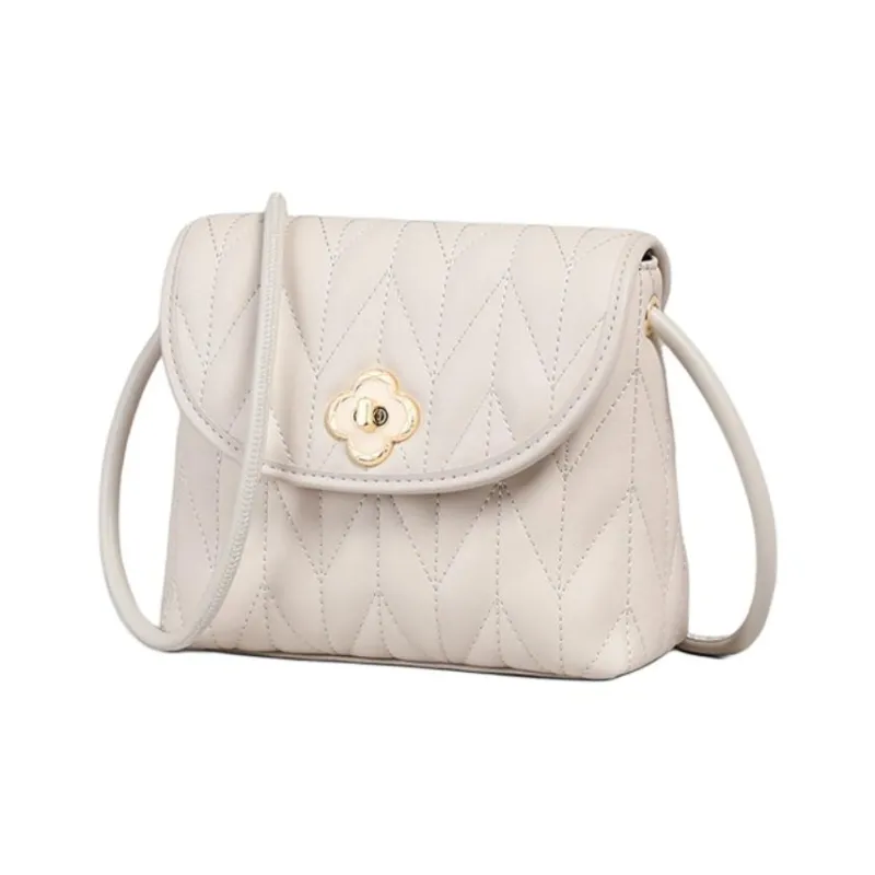 VINEY Cow Leather Shoulder Bag, Crossbody Bag Regular Women's Ecru-1