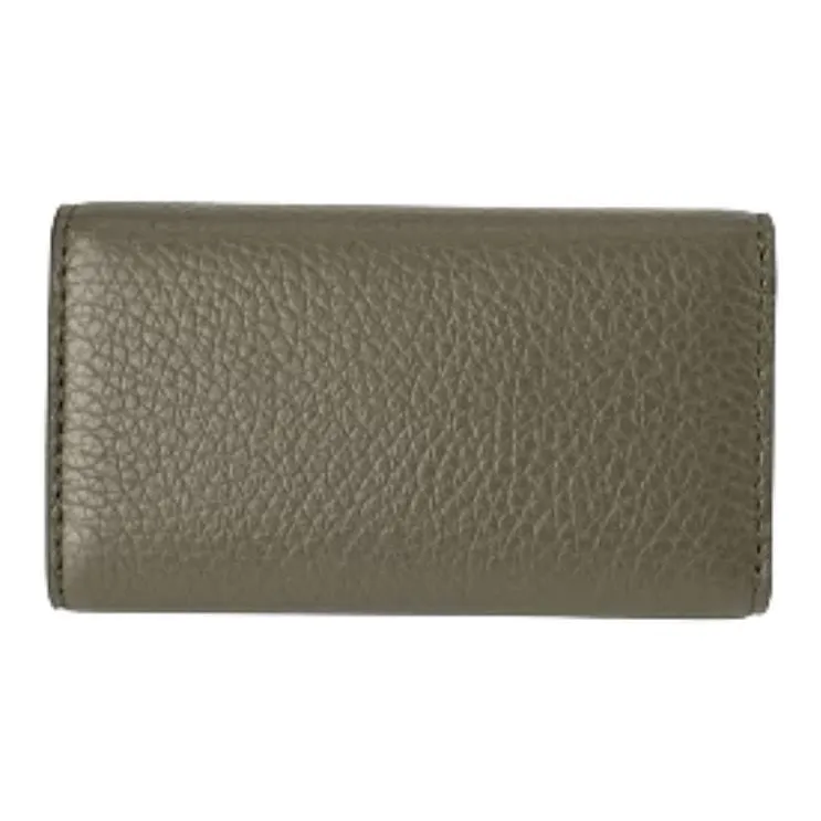 Furla Leather Key Pouch Men's Khaki Green-1