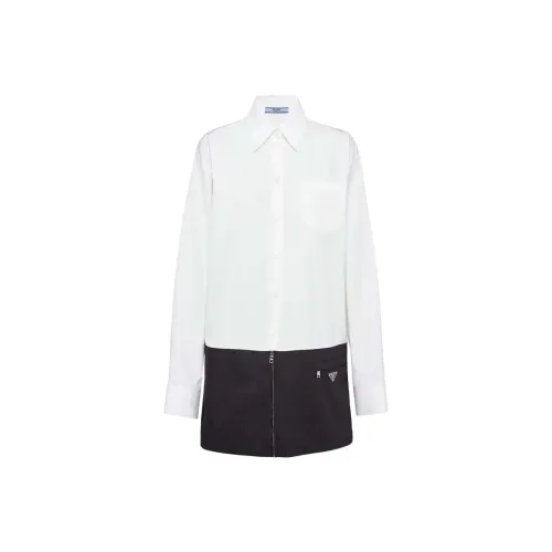 PRADA FW22 Long Sleeved Dresses Women's White