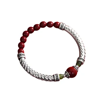 PUENTE 999 Fine Silver Bead Chain Women's Red