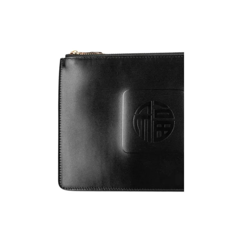 Maison Margiela Metal Leather Clutch Women's Red & Black-4