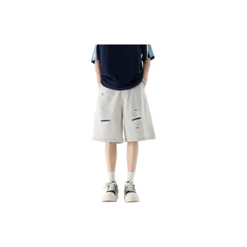 KSEK Denim Shorts Unisex White Heather Gray