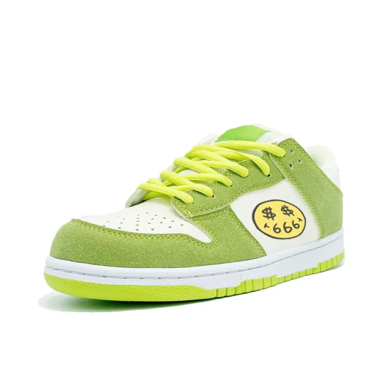 PAIN OR PLEASURE Low Top Skateboard Shoes Unisex Apple Green-1
