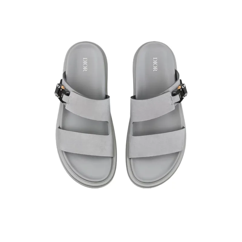 DIOR Aqua Slide Slippers Men's Gray-3