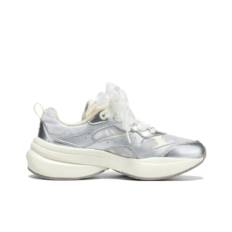 361° Breathable Lightweight Coverage Low Top Casual Shoes Women's Silver Beige-1