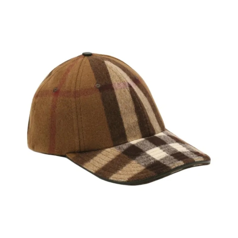 Burberry Exaggerated Check Wool Baseball Cap-1