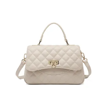 MEXICAN Polyurethane Handbag Medium Size Women's Moon White/Midnight Black
