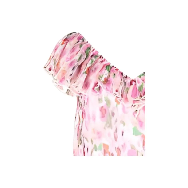 GANNI Short Sleeved Dress Women's Pink-5