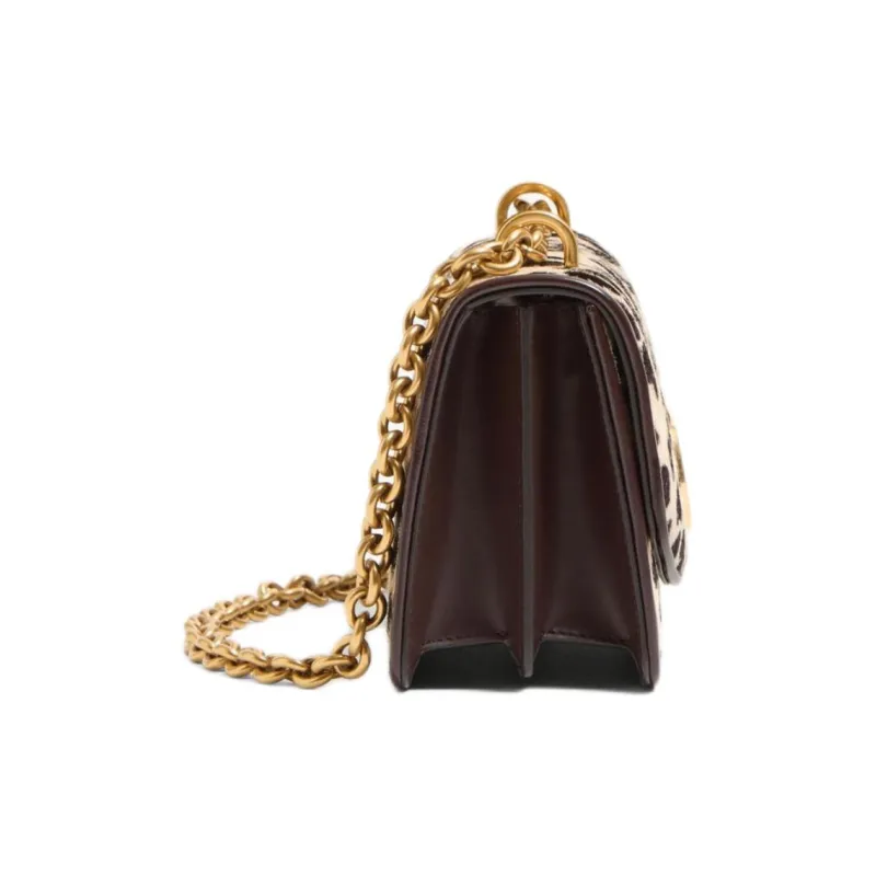 Valentino Calfskin Crossbody Bag, Shoulder Bag Trumpets Women's Brown-3