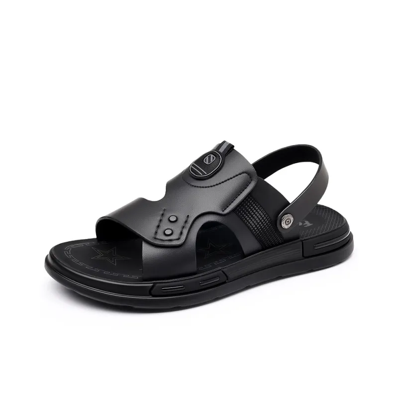 GESENLANG Beach Sandals Men Black/Brown-4