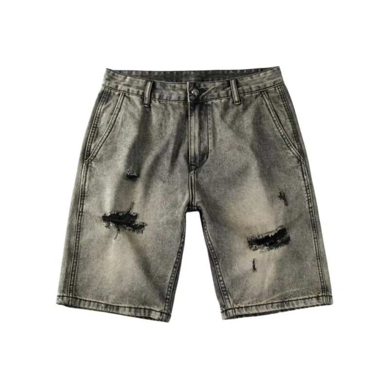 SNOW FLYING Denim Shorts Men Earth Yellow-0