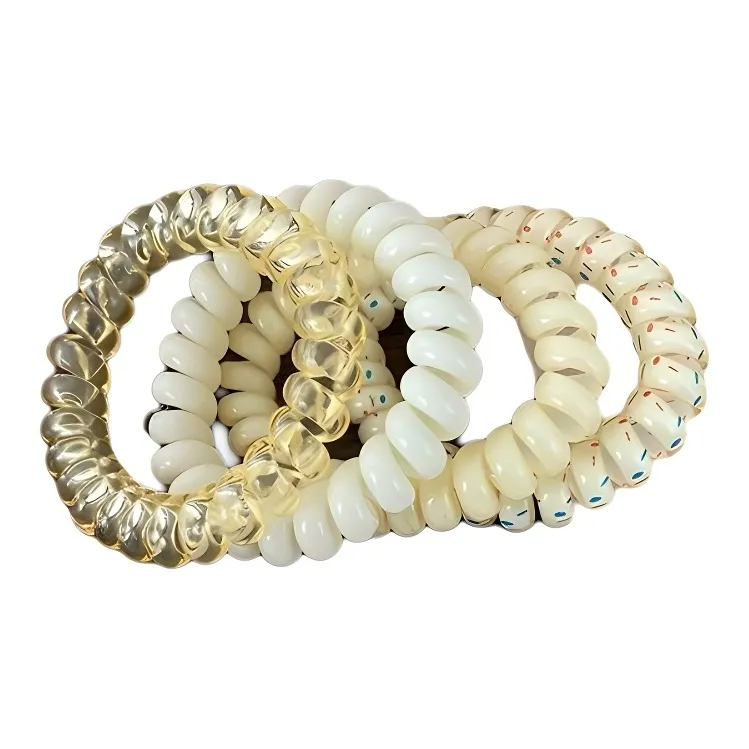 CUCX Rainbow Gradient Hair Tie With Seamless Hair Friendly Telephone Cord Design Portable-15