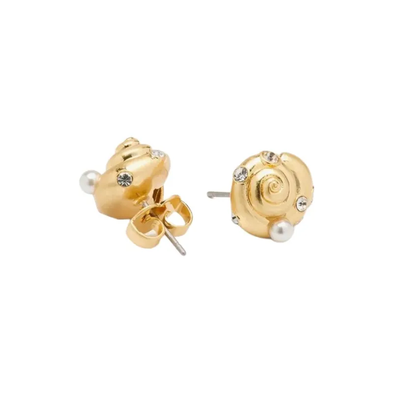 Kate Spade Copper Stud Earrings Unisex Gold-1