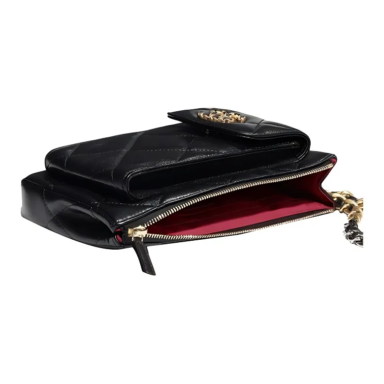 CHANEL 19Bag Lambskin Clutch Women's Black-3