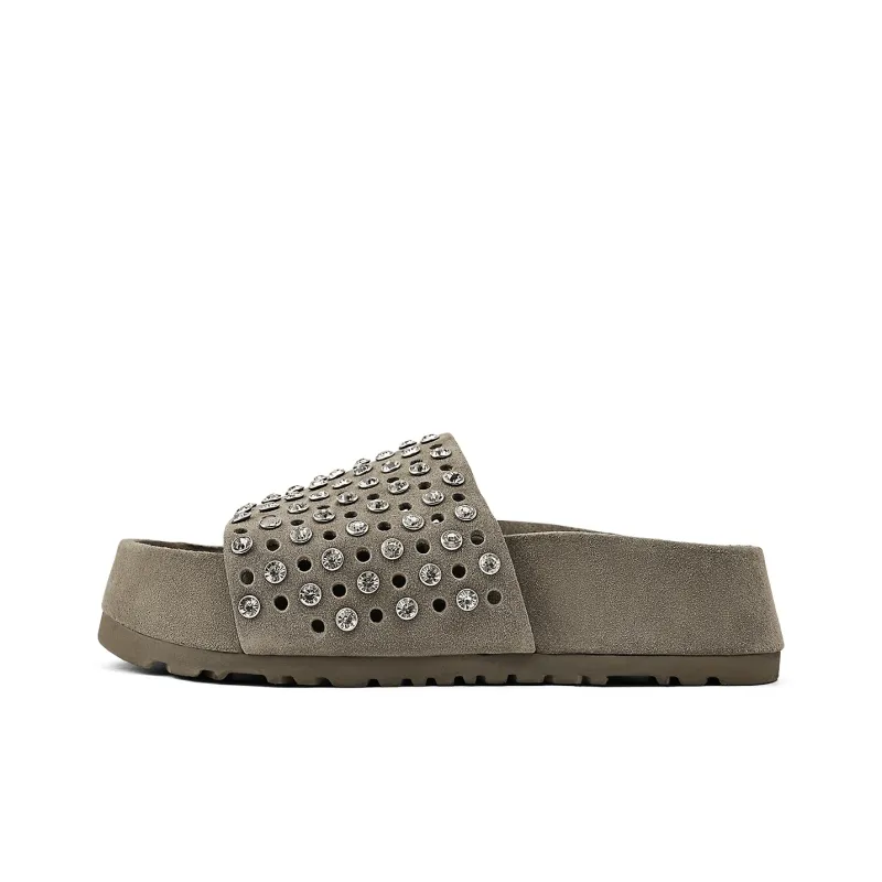 KMD EVA Rhinestone Quiet Slide Slippers Women's-5