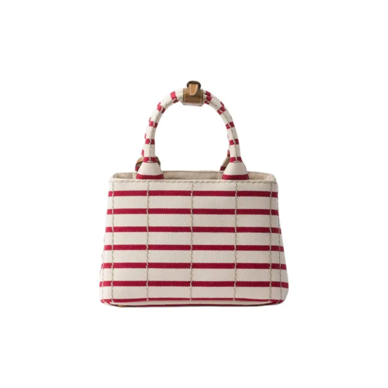PRADA Cotton Handbag Mini Women's Pomegranate Yellow & Red-2