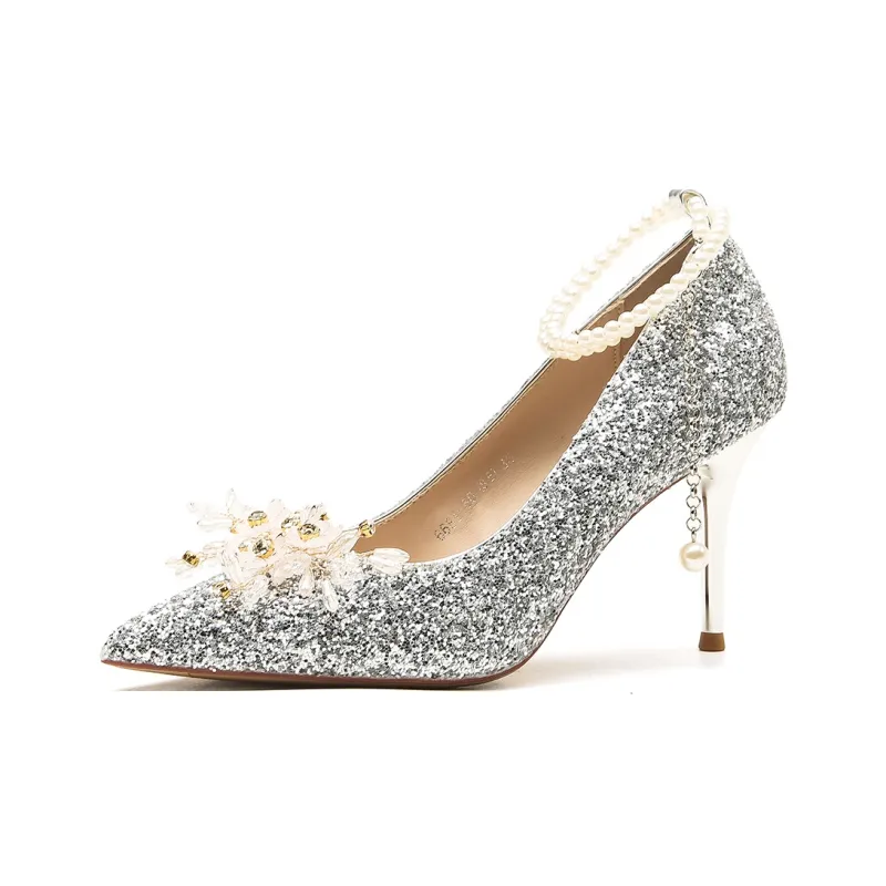 MADALLO High Heels Women's Champagne/Silver/Black-6