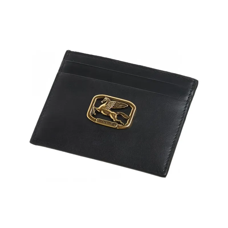 ETRO Cow Leather Card Holder Unisex Black-2