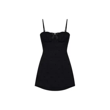 Udon House Slip Dresses Women's Black