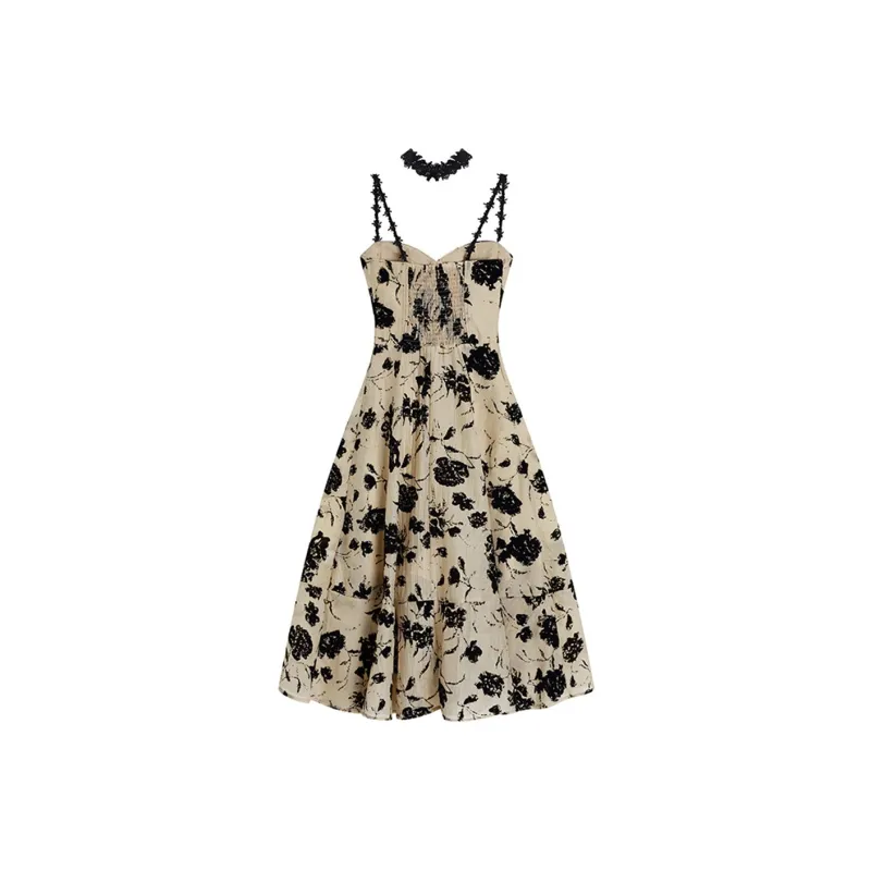 Mu Xiao Xin Slip Dresses Women's Apricot-1