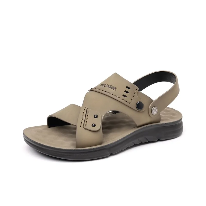 Mulinsen Beach Sandals Men Gray/Khaki-5