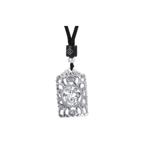 JINLUWANG Sterling Silver Hand Woven Cord Pendant Necklace Set Unisex